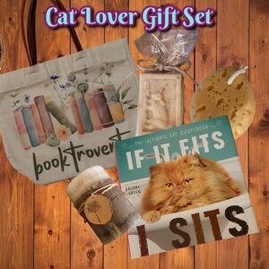 Gift Set For Book And Cat Lovers